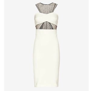 Noam Hanosh White Dot Mesh Dress Size 2